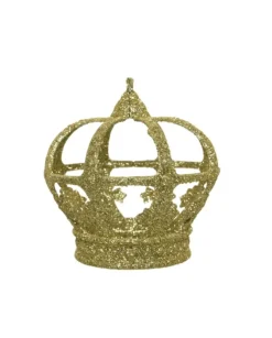 Decoro Per Albero Appendino Corona In Plastica Glitterata 2Col Ass