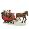 Figurina Polieresina Slitta A Cavallo In