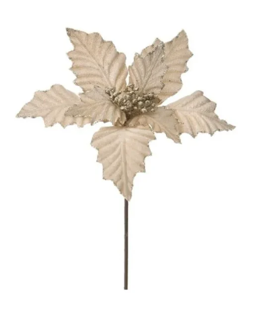 Fiore 50Cm Champagne Per Decorazioni Di Natale