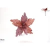 Fiore Rosa Antico Velluto Con Foglie Glitterate Con Pinzetta 19 Cm