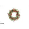 Fuoriporta Innevato Con Bacche Rosse 50 Cm