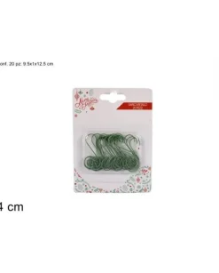Ganci In Metallo Per Palline Di Natale 20Pz 4Cm