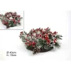 Girocandela Innevato Con Bacche E Pigne Diamentro 40 Cm H 15 Cm