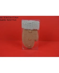 Guanto C/Juta Pelliccia E Bottoni In Pvc