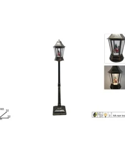 Lampione Con Babbo Natale 165 Cm Con Neve Luci E Musica