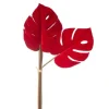 Mazzo 6 Foglie Philo Velvet 57Cm Rosso Per Decorazioni Di Natale
