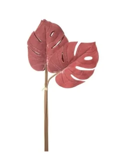 Mazzo 6 Foglie Philo Velvet 57Cm Malva Per Decorazioni Di Natale