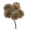 Mazzo 6 Foglie Ricci 12Cm Oro Per Decorazioni Di Natale