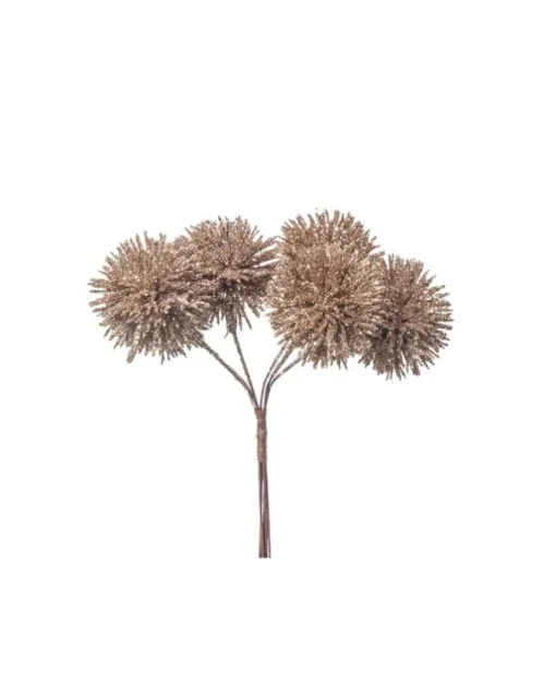 Mazzo 6 Ricci 12Cm Champagne Per Decorazioni Di Natale