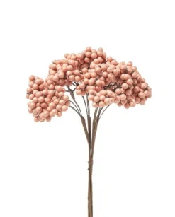 Mazzo Di Bacche 28Cm Rosa Per Decorazioni Di Natale
