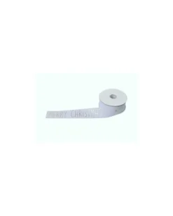 Nastro Merry X'Mas 10Mt X 38Mm Bianco Per Decorazioni Natalizie