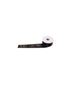 Nastro X'Mas 10Mt X 38Mm Nero Per Decori Di Natale