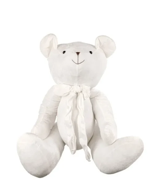 Orsetto Di Velluto 40Cm Bianco Per Decorazioni Di Natale