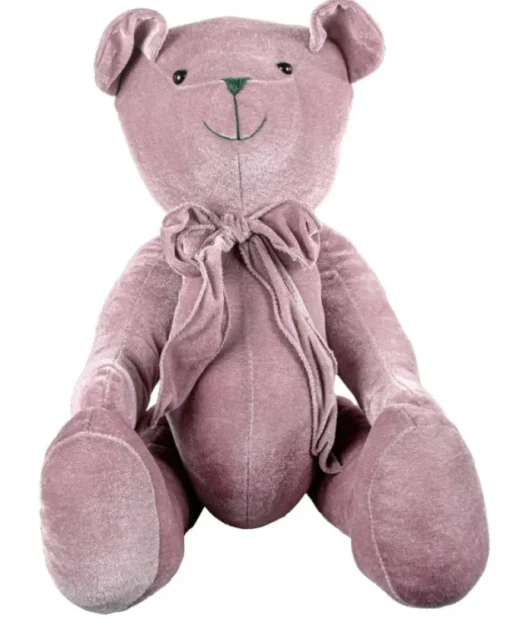 Orsetto Di Velluto 50Cm Rosa Per Decorazioni Di Natale