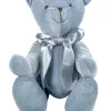 Orsetto Velluto 50Cm Blu Per Decorazioni Di Natale