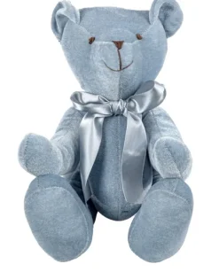 Orsetto Velluto 50Cm Blu Per Decorazioni Di Natale
