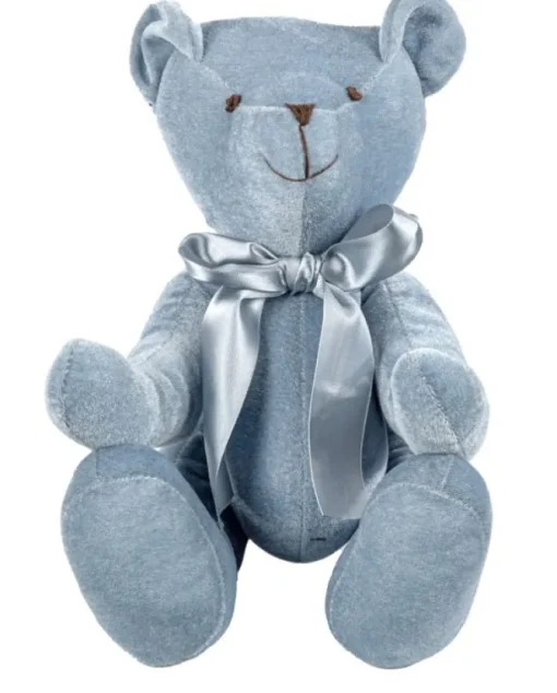 Orsetto Velluto 50Cm Blu Per Decorazioni Di Natale
