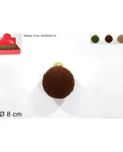 Palla 8Cm Floccata Rombi Marrone/Verdone