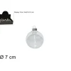 Palla Sfera Di Vetro Trasparente 7 Cm Per Albero Di Natale