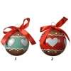 Pallina Di Vetro Decorata Con Cuori 80Mm 2 Modelli 1Pz Per Albero Di Natale