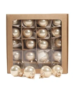 Pallina Di Vetro Lucida Champagne 30Mm Per Albero Di Natale 1Pz