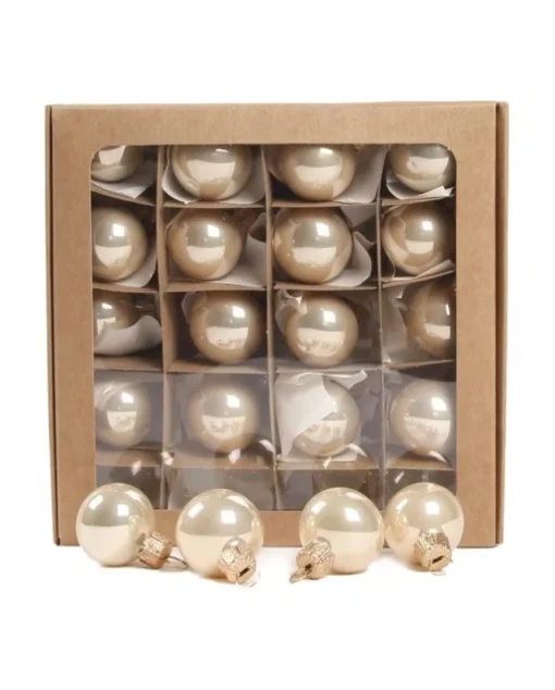 Pallina Di Vetro Lucida Champagne 30Mm Per Albero Di Natale 1Pz
