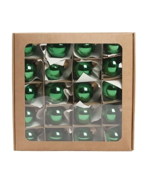 Pallina Di Vetro Lucida Verde 30Mm Per Albero Di Natale 1Pz