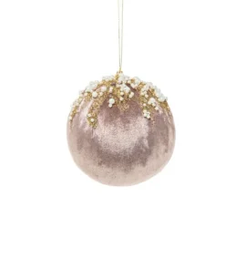 Pallina Sfera Di Vetro Decorata 100M Malva Per Albero Di Natale