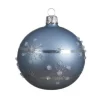 Pallina Sfera Di Vetro Decorata A Mano Blu Per Albero Di Natale