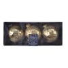 Pallina Sfera Di Vetro Decorata Con Paillettes 80Mm 3Pz Per Albero Di Natale