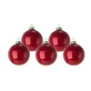 Pallina Sfera Di Vetro Liscia Rossa 100Mm 12Pz Per Albero Di Natale
