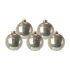 Pallina Sfera Di Vetro Liscia Platino 100Mm 12Pz Per Albero Di Natale