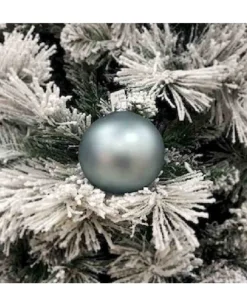 Pallina Sfera Di Vetro Liscia Verde Petrolio Per Albero Di Natale