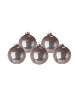 Pallina Sfera Di Vetro Liscia 80Mm Glicine Per Albero Di Natale