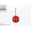 Pallina Sfera Di Vetro O10Cm Con Velluto Rosso Per Albero Di Natale