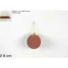 Pallina Sfera Di Vetro Rivestita Con Velluto Rosa 80Mm Per Albero Di Natale