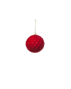 Pallina Sfera Di Vetro Rossa 100Mm 4Pz Per Albero Di Natale