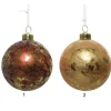 Pallina Sfera In Vetro Decorata Con Finitura In Oro