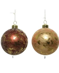 Pallina Sfera In Vetro Decorata Con Finitura In Oro