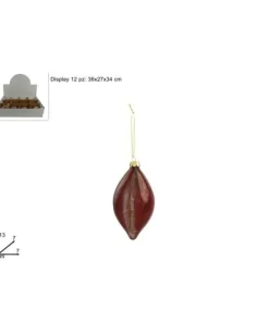 Pallina Sfera In Vetro Ovale 130 Mm Marmorizzata Rossa 1Pz