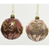Palline Con Decoro Farfalla Confezione 3 Pz Cm 8