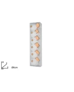 Palline Sfere Bambolina Con Pelliccia Bianca Per Albero Di Natale 6 Cm 6 Pz