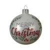 Palline Sfere Di Vetro Decorate Merry Christmas 80Mm Per Albero Di Natale