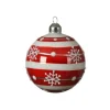 Palline Sfere Di Vetro Decorate 80Mm Per Albero Di Natale 3Pz