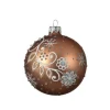 Palline Sfere Di Vetro Decorate 80Mm Per Albero Di Natale 6Pz