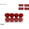 Palline Sfere Di Vetro Rosse Floccate O6Cm Per Albero Di Natale 8Pz