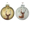 Palline Sfere In Vetro Decorate 2 Colorazioni 8 Cm