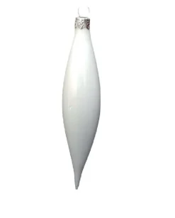 Pendente Appendino Di Vetro Bianco 3Cm 1Pz Per Albero Di Natale