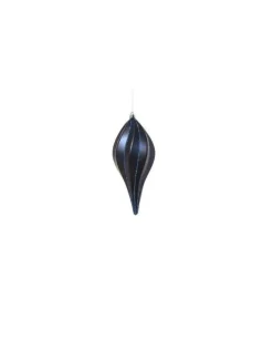 Pendente Di Vetro 20Cm Blu Per Albero Di Natale