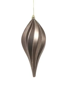 Pendente Di Vetro 20Cm Grigio Per Albero Di Natale